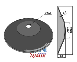 Plain disc O560x4,5 - Truncated