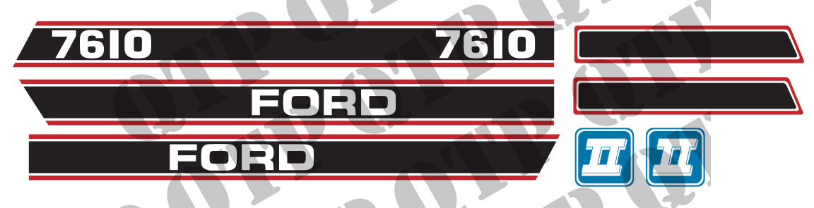 Decal Ford 7610 Force 2 Red & Black