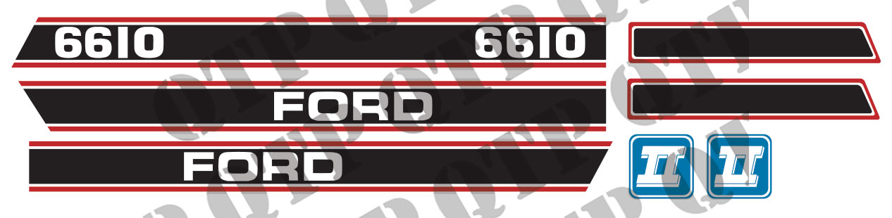 Decal Ford 6610 Force 2 Red & Black
