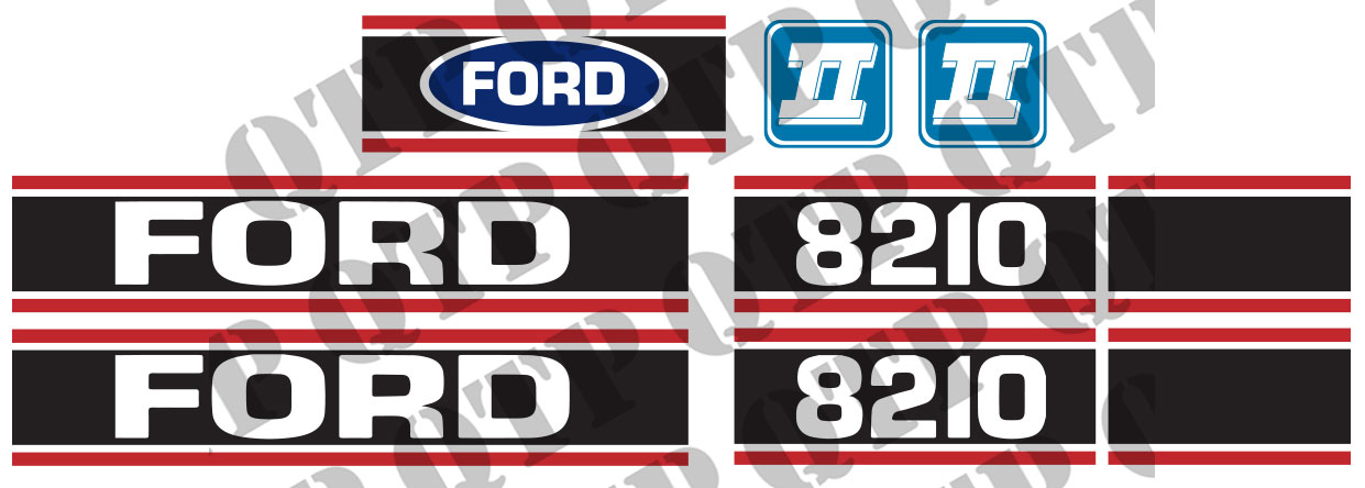 Decal Ford 8210 Force 2 Red & Black