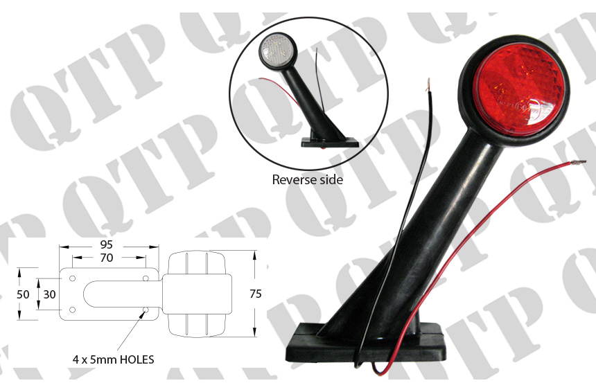 Angled Marker Lamp Rubber LED Small RH