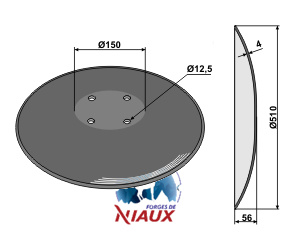 Plain disc with flat neck O510x4
