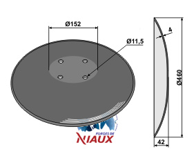 Plain disc with flat neck - O460x4