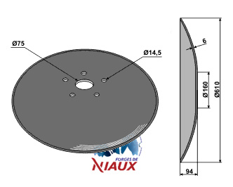 Plain disc with flat neck - O610