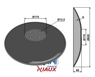 Plain disc with flat neck - O620