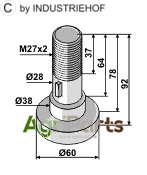 Pin for assembling with 1 blade